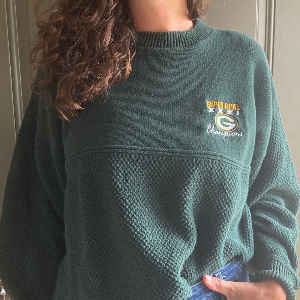 Green Bay Packers Super Bowl XXXI 90’s Champions Vintage Lee Sweater